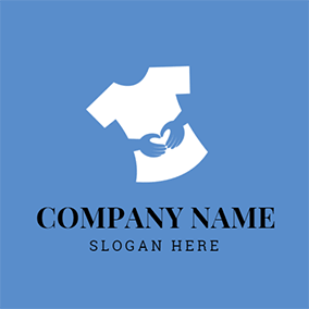Blue White Brand Name Logo - Free Clothing Logo Designs. DesignEvo Logo Maker