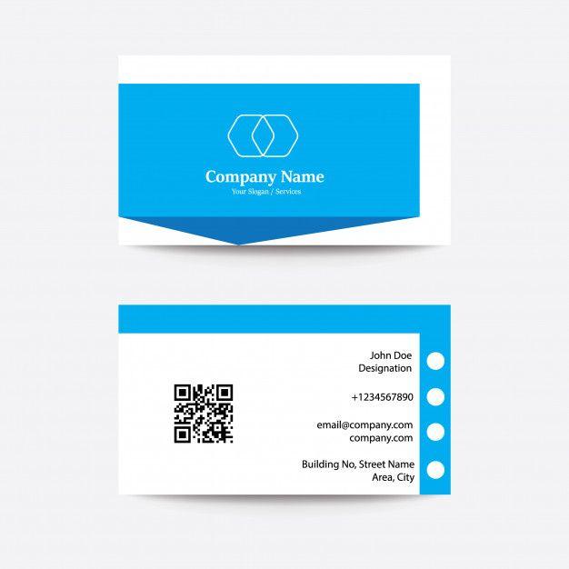 Blue White Brand Name Logo - Modern clean flat design blue white business visiting card Vector ...