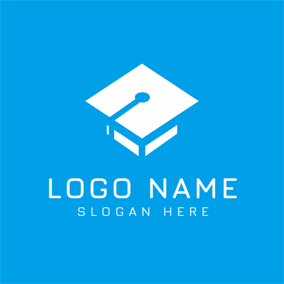 Blue White Brand Name Logo - Free School Logo Designs. DesignEvo Logo Maker
