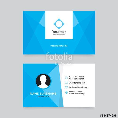 Blue White Brand Name Logo - Elegant clean blue business card design, Vector modern creative