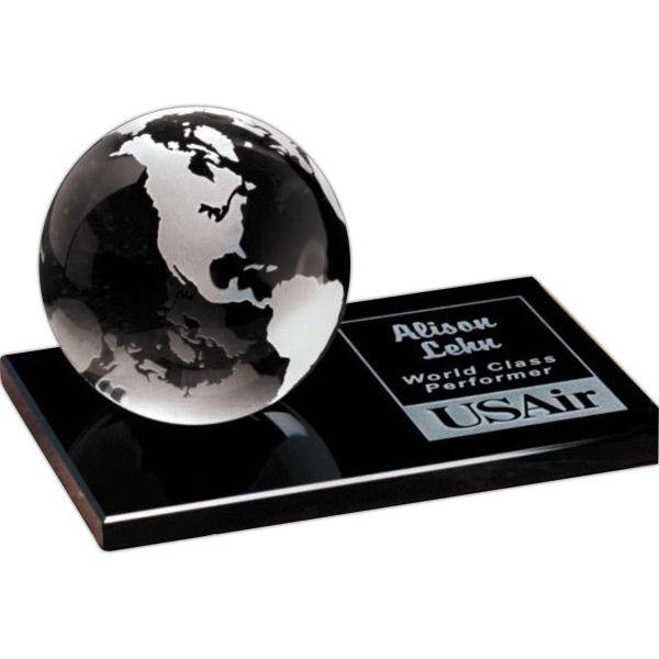 Continental Globe Logo - Continental Globe Pen set on Glass Base - GOimprints