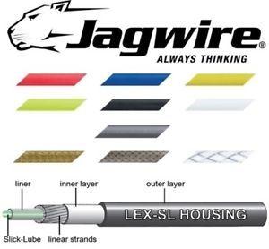 Blue Blue White S Logo - JAGWIRE LEX SL Pre Lubed Gear Outer Cable Blue, White, Red, Yellow