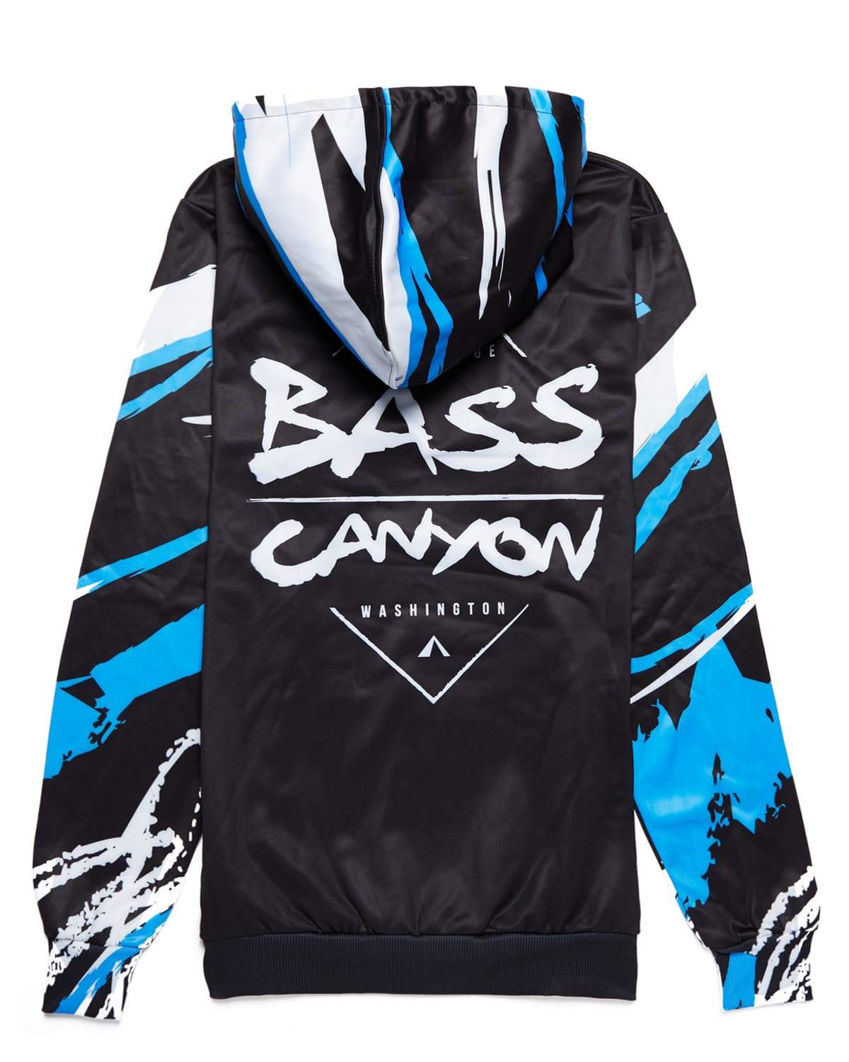 Blue Blue White S Logo - Bass Canyon 'Swirls' Hoodie - Black/Blue/White | Excision