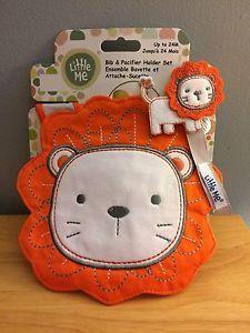 Little Orange Lion Logo - NEW Little Me Bib and Pacifier Holder Set Orange Lion 27467265711 | eBay