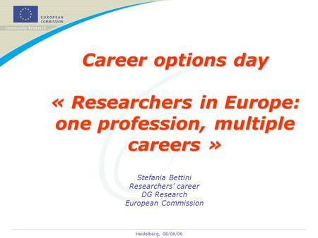 DG Careers Logo - 1 Researcher Mobility and Careers: Update on Recent EU Policy ...