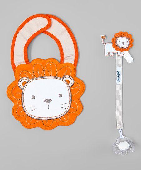 Little Orange Lion Logo - Little Me Orange Lion Pacifier Holder & Bib | zulily
