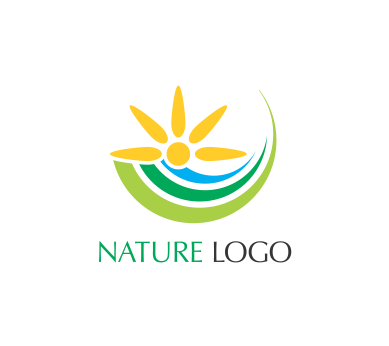Sun and Green Logo - Sun green nature art vector logo download | Vector Logos Free ...