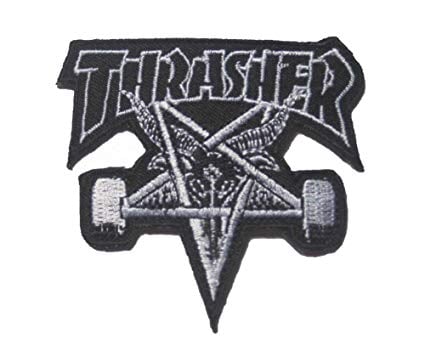 Thrasher Skate Logo - Amazon.com: Thrasher skate LOGO sew iron on Patch Badge Embroidery ...