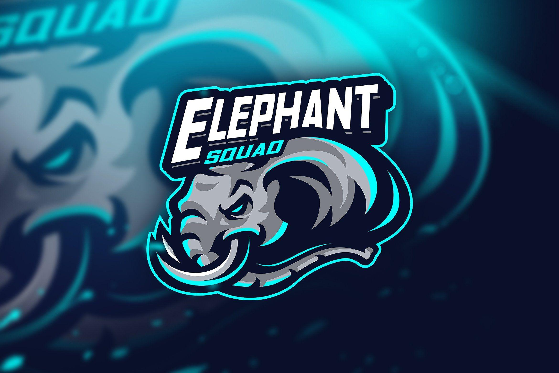 Elephant Mascot Logo - Elephant Squad-Mascot & Esport logo ~ Logo Templates ~ Creative Market
