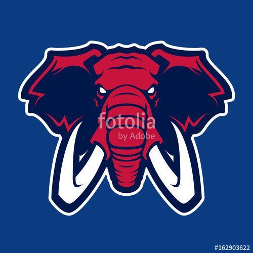 Elephant Mascot Logo - Elephant vector mascot. Head of African elephant. Emblem design for ...