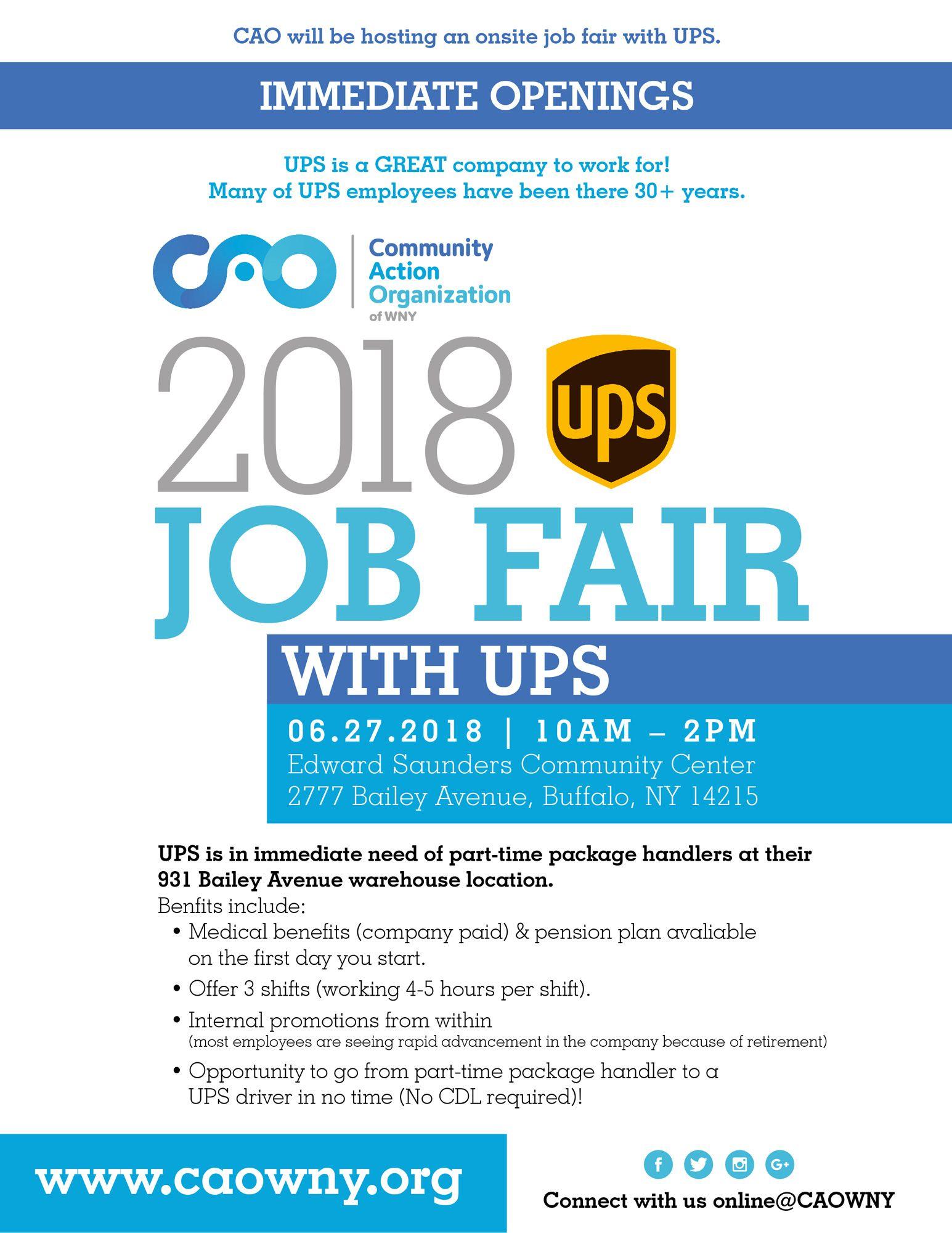 UPS Blue Logo - 2018 Job Fair with UPS - Community Action Organization of WNY