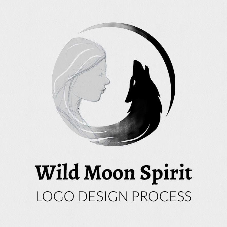 Spirit Black and White Logo - Case study: Wild Moon Spirit logo design process. Nela Dunato Art