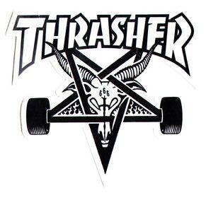 Thrasher Magazine Skate Goat Logo - Thrasher Magazine Skate Goat Pentagram Skateboard Sticker 9cm x 10cm