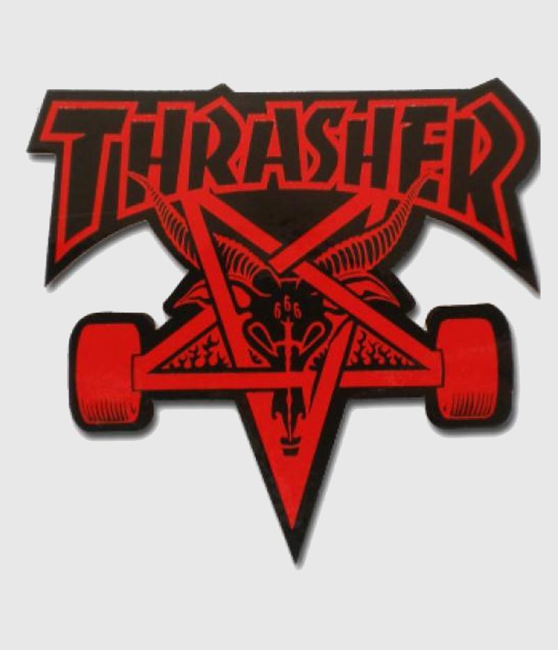 Thrasher Magazine Skate Goat Logo - Thrasher Skateboard Magazine Skate Goat Sticker Black/ Red – Lariatt