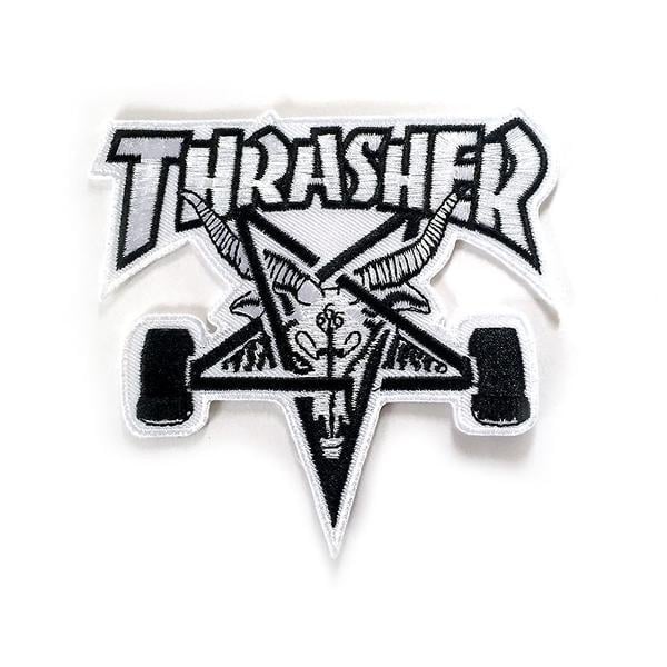 Thrasher Magazine Skate Goat Logo - Thrasher Skategoat Patch - White – Pindejo