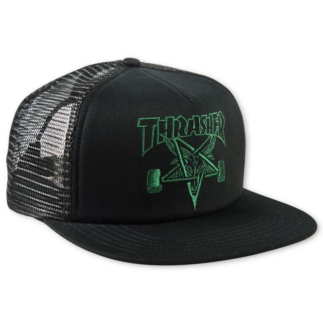 Thrasher Magazine Skate Goat Logo - Thrasher Magazine Shop - Black Thrasher Skategoat Mesh Cap