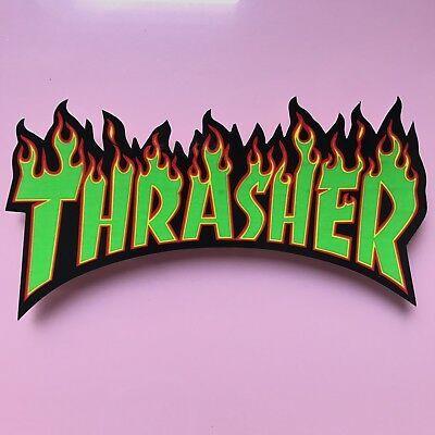 Thrasher Magazine Skate Goat Logo - THRASHER MAGAZINE SKATEBOARD Sticker Flame Logo Decal Mag Skate Goat