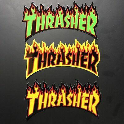 Thrasher Magazine Skate Goat Logo - THRASHER MAGAZINE Skateboard Stickers Flame Logo Decal Mag Skate