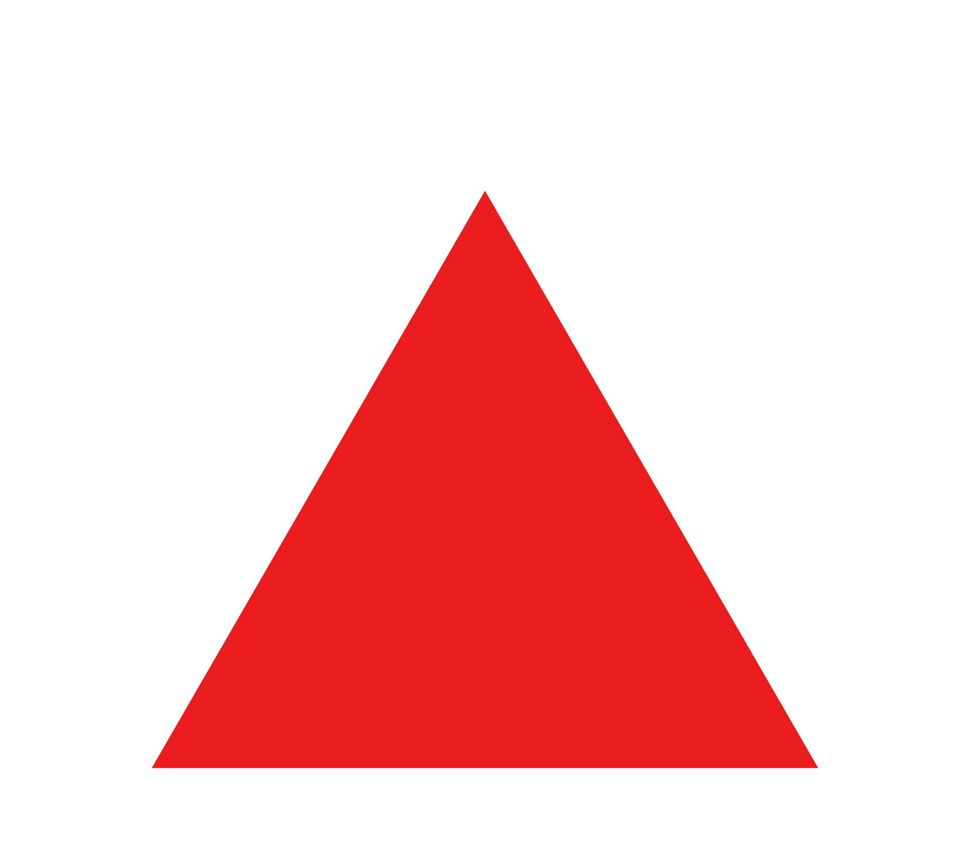 Red Triangle White Line Logo - File:Red triangle with thick white border.svg - Wikimedia Commons