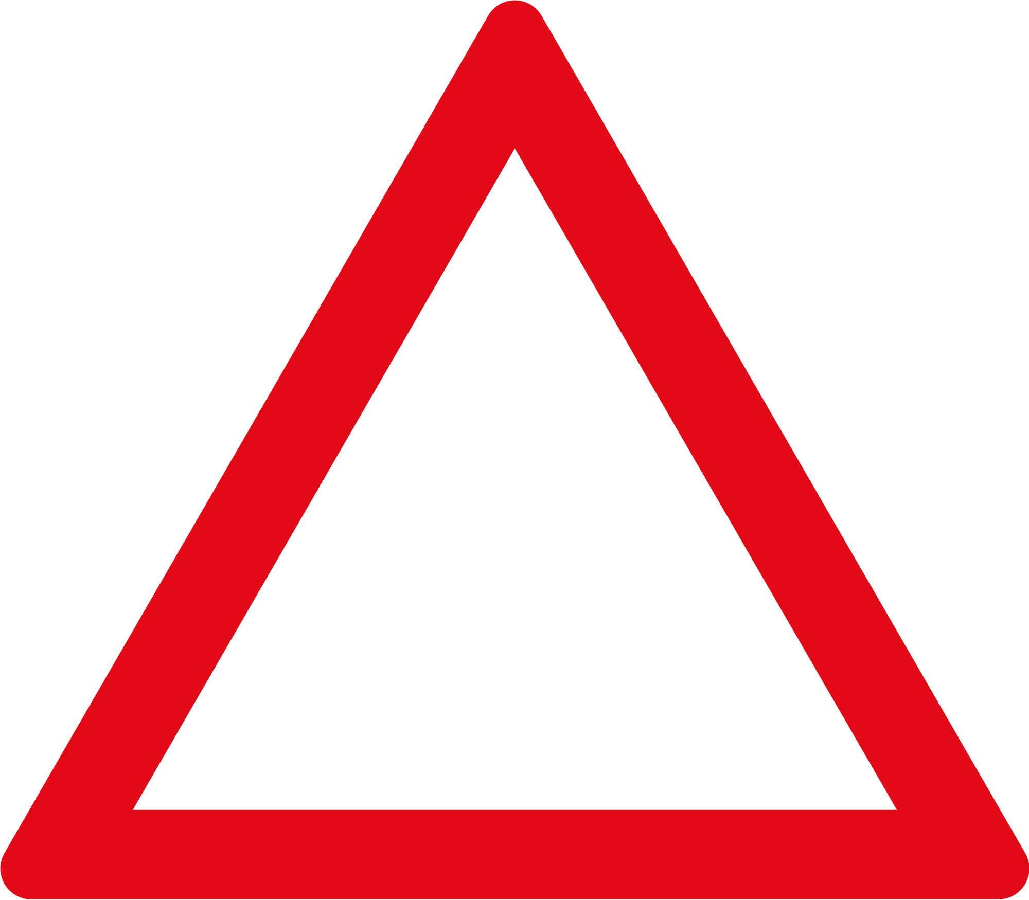 Red Triangle White Line Logo - Triangle warning sign (red and white).svg