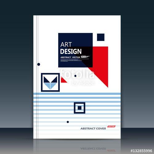 Red Triangle White Line Logo - Abstract composition. Text frame surface. Brochure cover. White