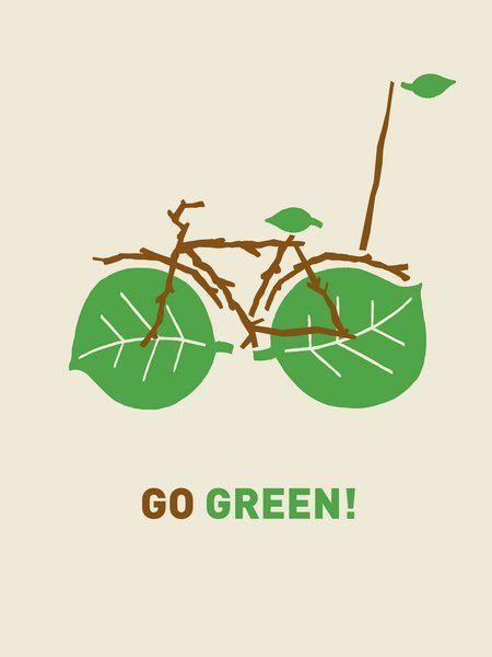 Green Bike Logo - Go green, go bike, go for bike paths. medio ambiente