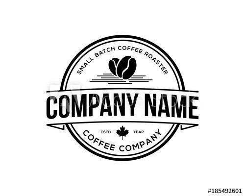 Coffee Circle Logo - Classic Circle Black Coffee Bean and Maple Leaf for Restaurant