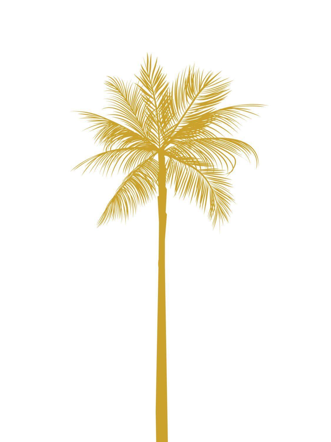 Yellow Palm Tree Logo - Gold Palm Tree Print California Palm Tree