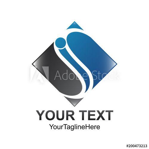 Company with Blue Square Logo - Letter S logo design template colored black blue square design for ...