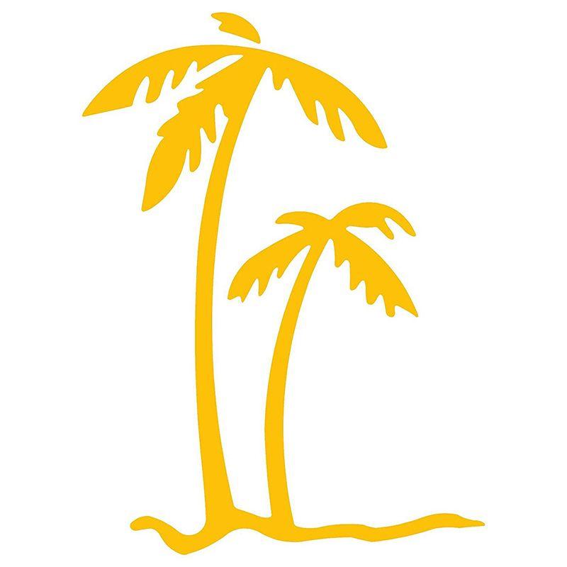 Yellow Palm Tree Logo - Palm Trees Tropical Beach Decal V6s4 Yellow 10inch