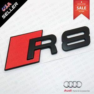 Cool Audi R8 Logo - Car 3D ABS Auto Emblem Audi R8 Matte Black Logo Sticker Rear Tail ...