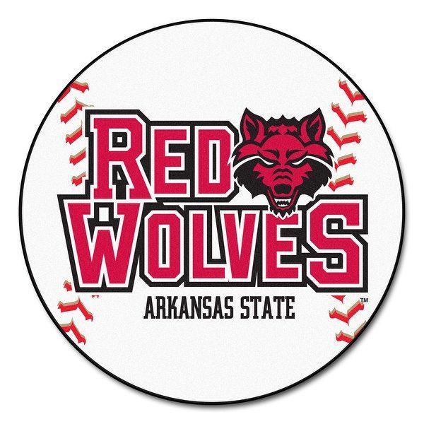 Arkansas State University Red Wolf Logo - Shop NCAA Arkansas State University Red Wolves Baseball Shaped Mat ...