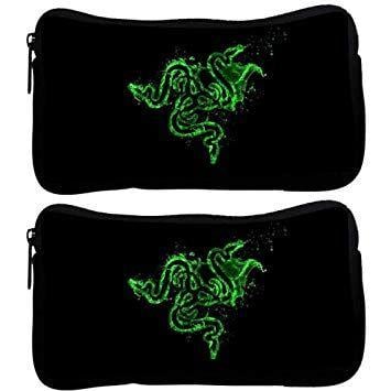 Student Amazon Logo - Snoogg Pack Of 2 Green Razer Logo Designer Poly Canvas Student Pen