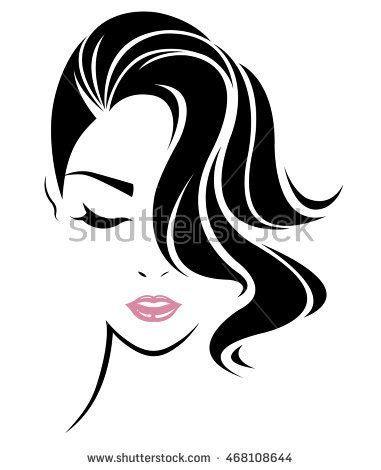 Red Hair and Face Logo - Red Hair Lady Logo