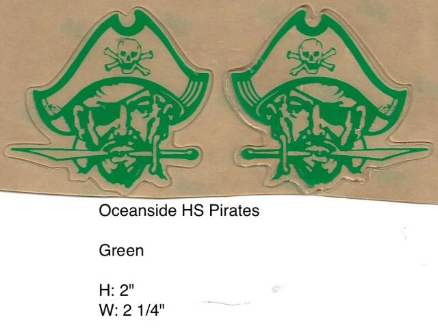 Green Pirate Logo - Oceanside Pirates HS 2005 2012(CA) Kelly Green Pirate Head