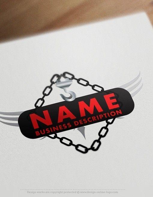 Towing Chain Logo - crane towing Logo template + FREE Business Card