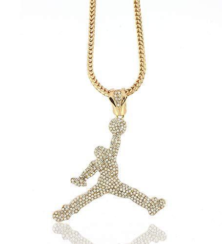 Gold Air Jordan Logo - Amazon.com: Hip Hop Jewels ICED OUT GOLD AIR JORDAN PENDANT & 36 ...