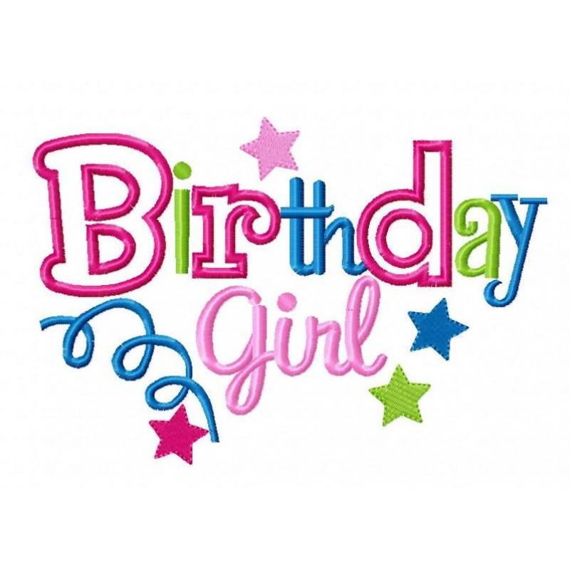Birthday Girl Logo - Birthday Girl Applique Design