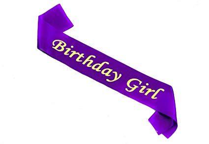 Birthday Girl Logo - Amazon.com: Birthday Sash in Satin Purple with Birthday Girl Gold ...