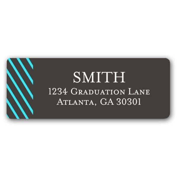 Cool Blue Z Logo - Cool Blue Stripes Return Address Labels | PaperStyle