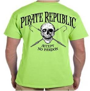 Green Pirate Logo - Pirate Republic Logo T-Shirt - Neon Green