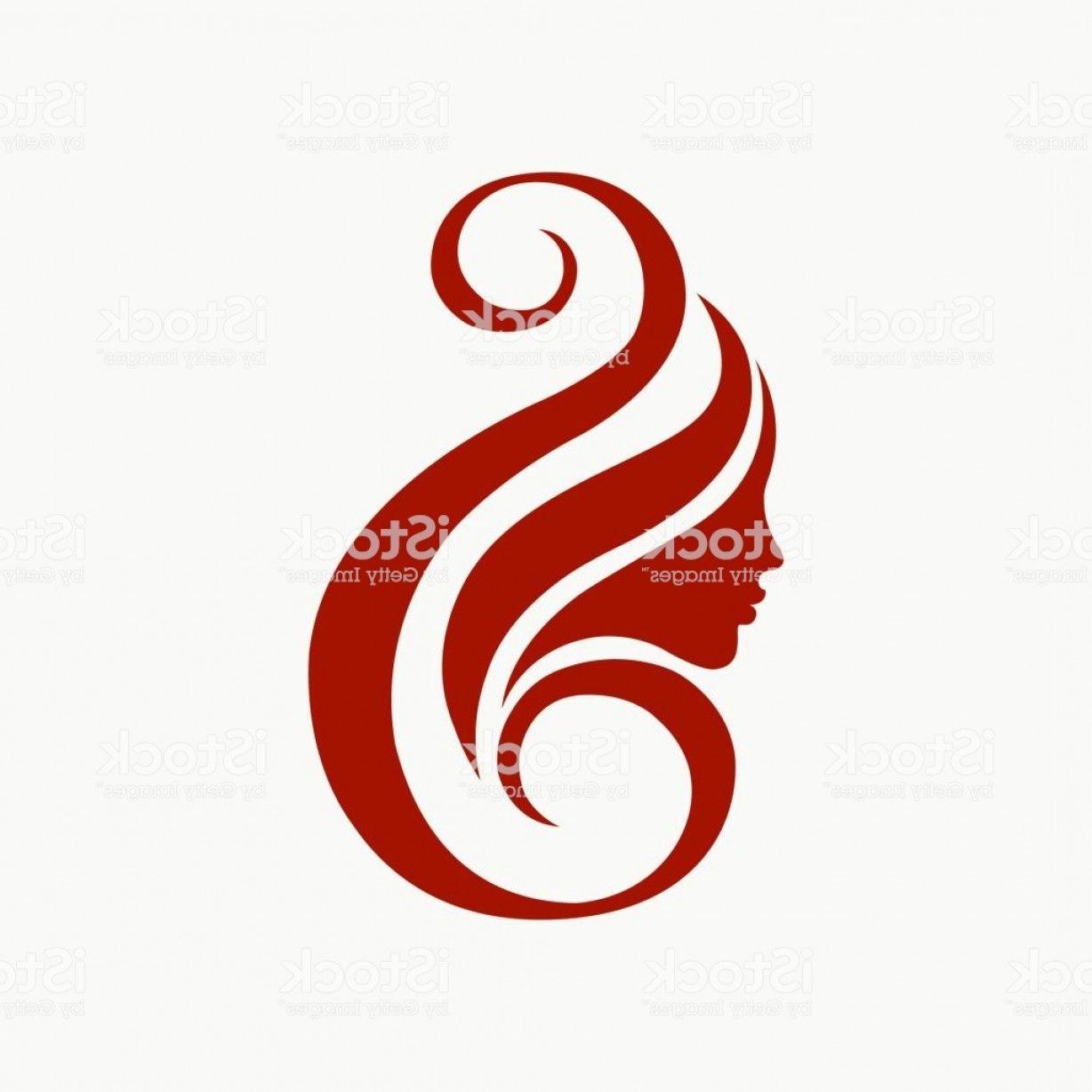 Red Hair and Face Logo - Beauty And Hair Salon Vector Logo With Woman Face And Letter S Gm