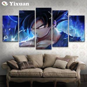 Cool Blue Z Logo - ANIME DRAGON BALL Z GOKU SPARK STARE COOL BLUE 5 PCS Canvas Wall Art ...