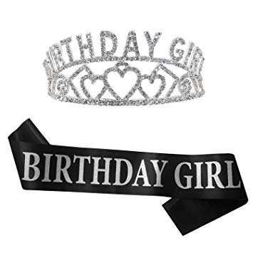 Birthday Girl Logo - Amazon.com: B4MBOO Princess Birthday Girl Tiara and Sash | Glitter ...