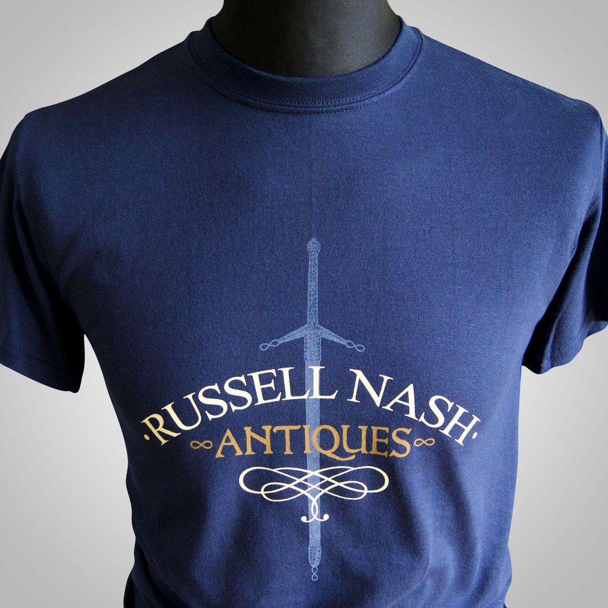 Cool Blue Z Logo - Russell Nash Antiques Highlander Movie Themed Retro T Shirt Vintage