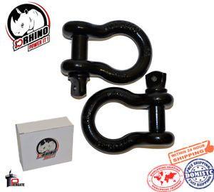 Towing Chain Logo - 2) D Rhino 3 4 D Ring Shackles JEEP OFF ROAD Towing Chain Bow