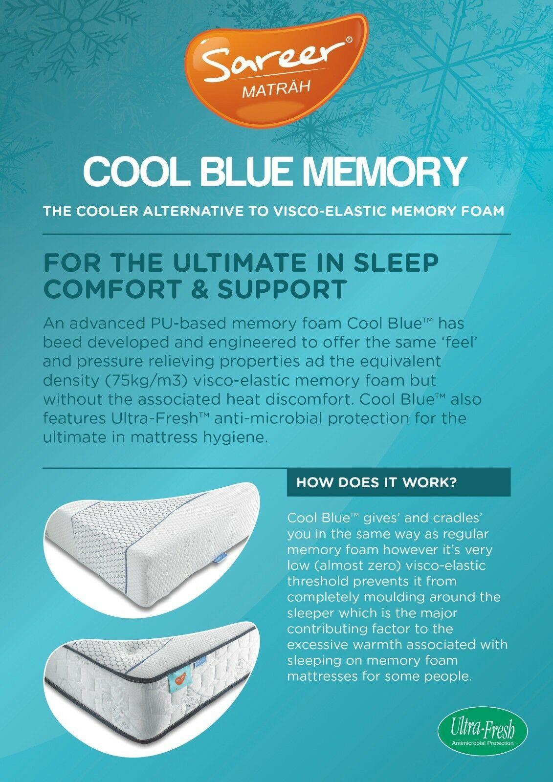 Cool Blue Z Logo - Cool Blue Memory Foam 1500 Pocket Sprung Mattress 4FT 6 Double | eBay