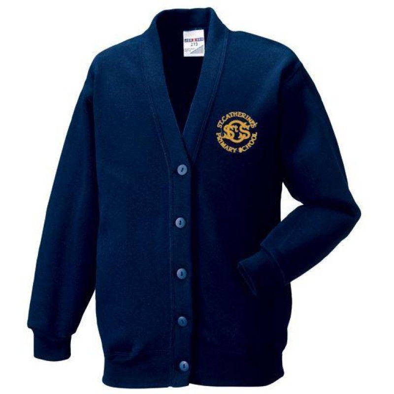 Catherines Clothing Logo - St Catherines Primary Sweat Cardigan Navy - Schoolwear Made Easy