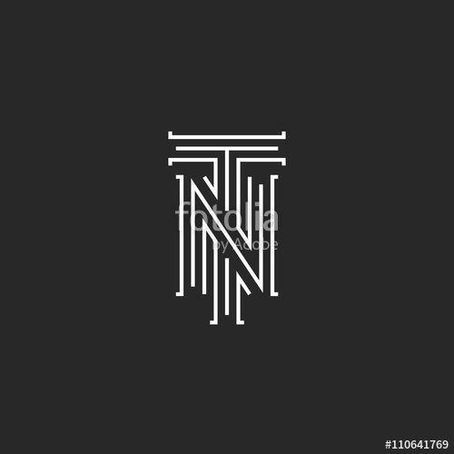 TN Logo - Initials NT letters logo, hipster monogram boutique emblem, compound ...