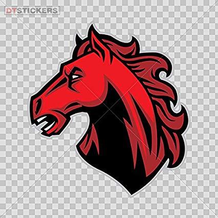 Horse Sports Logo - Amazon.com: Vinyl Sticker Decals Red Wild Horse Sports Bike D217 ...